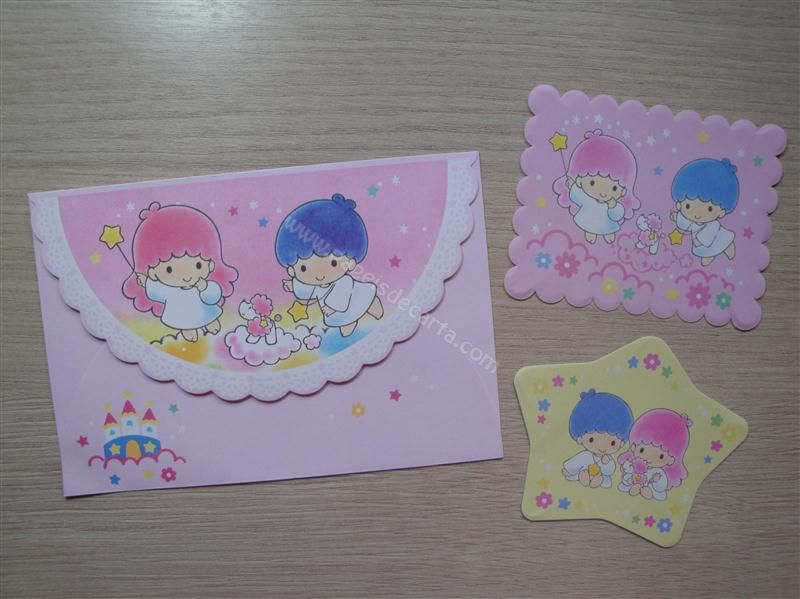 Frente do envelope e notinhas