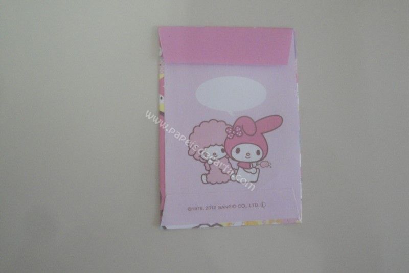 Verso do mini envelope