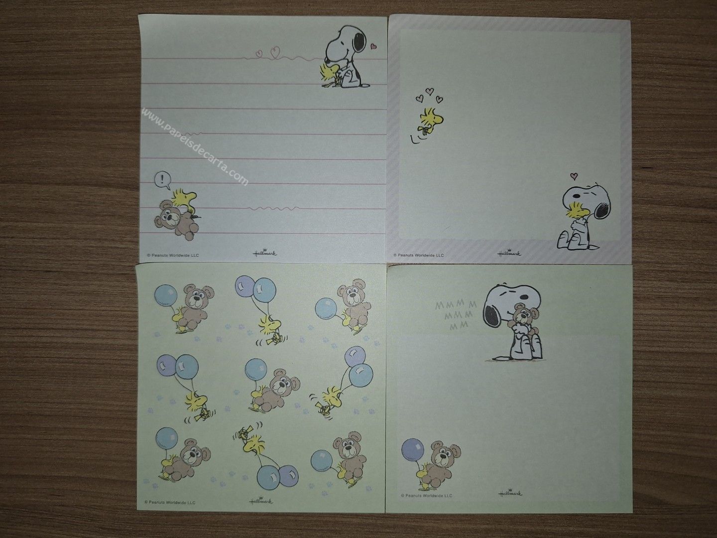 Lote com 4 papéis do Snoopy 37