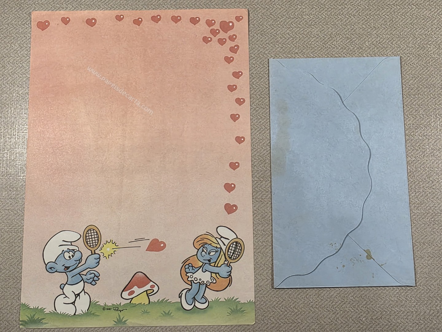 Papel de carta dos Smurfs