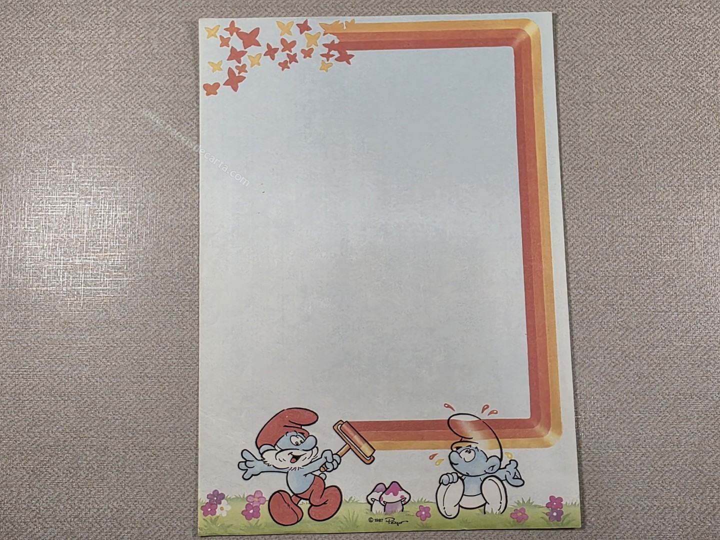 Papel de carta dos Smurfs