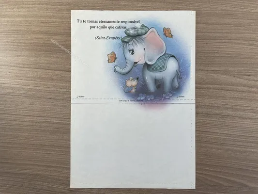 Papel de carta antigo - Bichinhos - 2861