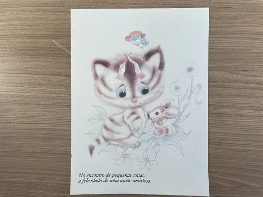Papel de carta antigo - Bichinhos - 2881