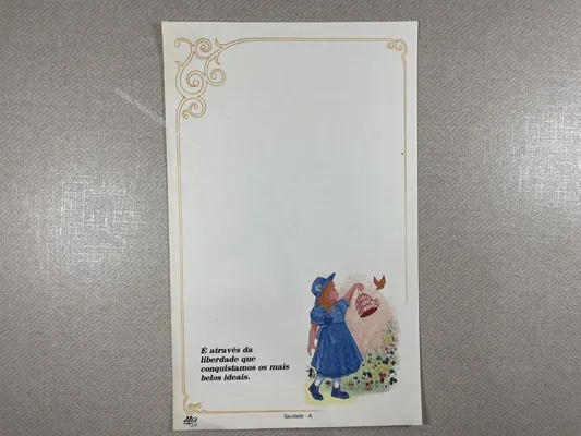Papel de carta antigo - Coleção Ji Cart - A