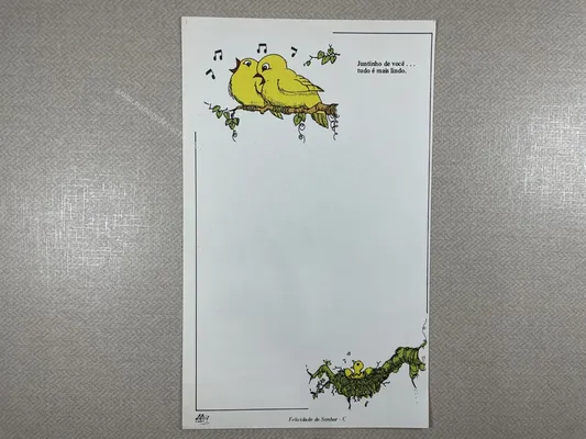 Papel de carta antigo - Coleção Ji Cart - C