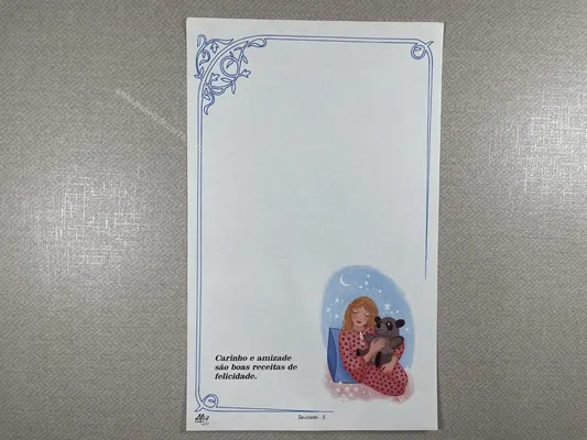 Papel de carta antigo - Coleção Ji Cart - E