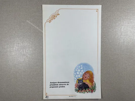 Papel de carta antigo - Coleção Ji Cart - E