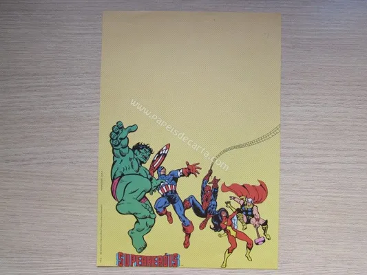 Papel de carta antigo - Coleção Superheróis - 01