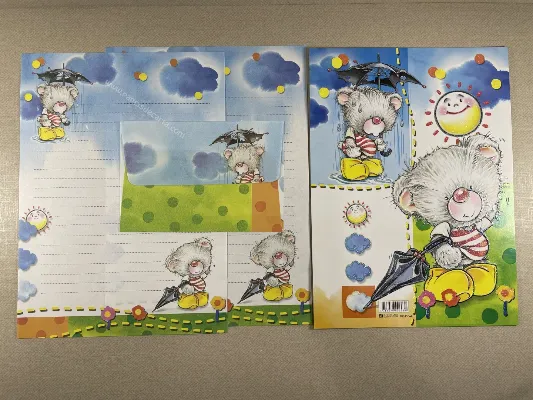 Conjunto de papel de carta antigo - 892