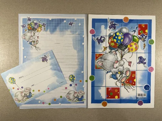 Conjunto de papel de carta antigo - 896