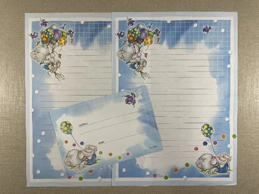 Conjunto de papel de carta antigo - 897