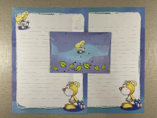 Conjunto de papel de carta antigo - 907