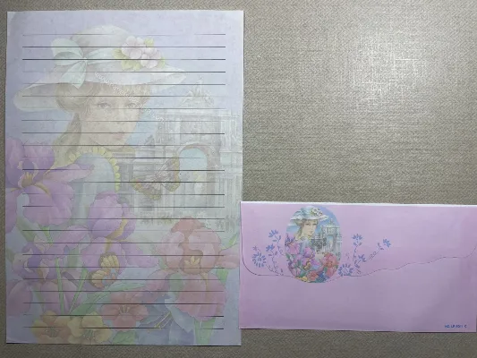 Conjunto de papel de carta antigo - 922
