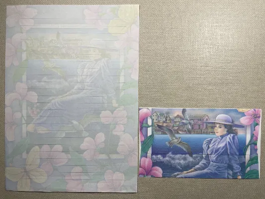 Conjunto de papel de carta antigo - 923