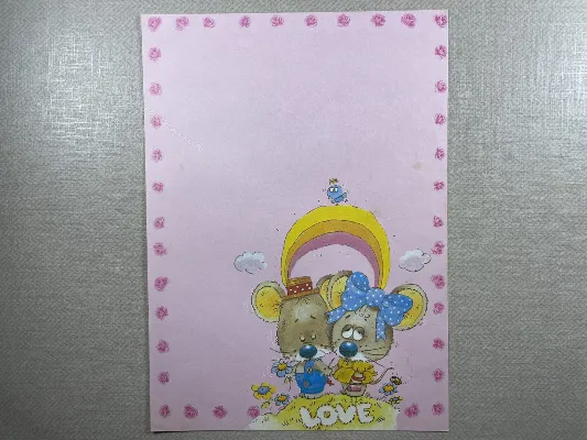 Papel de carta antigo - Bichinhos - 3761