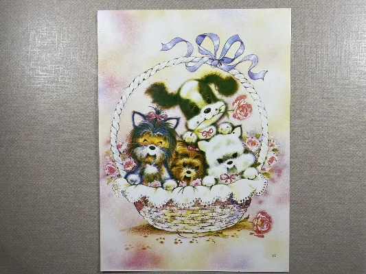 Papel de carta antigo - Bichinhos - 3788