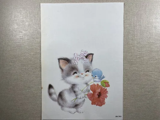 Papel de carta antigo - Bichinhos - 3817