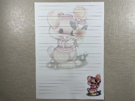 Papel de carta antigo - Bichinhos - 3823