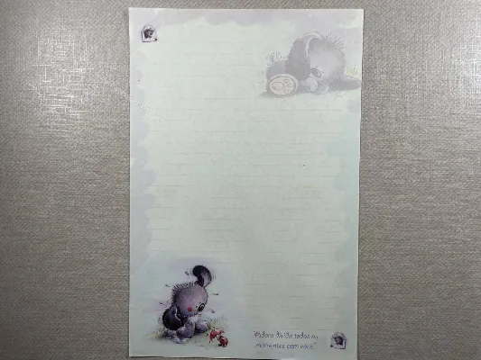 Papel de carta antigo - Bichinhos - 3834