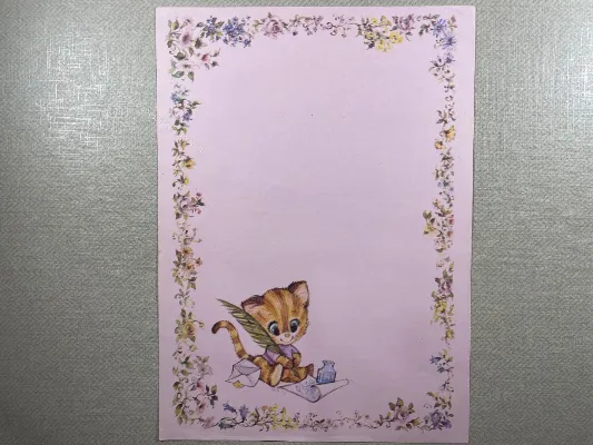 Papel de carta antigo - Bichinhos - 3842