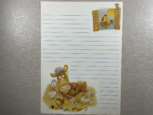 Papel de carta antigo - Bichinhos - 3873