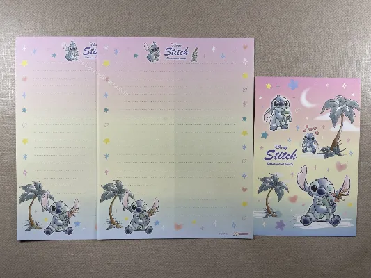 Conjunto com 2 folhas e 1 envelope do Stitch 42