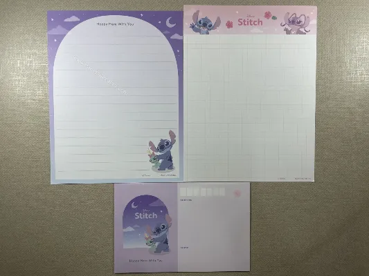 Conjunto com 2 folhas e 1 envelope do Stitch 43