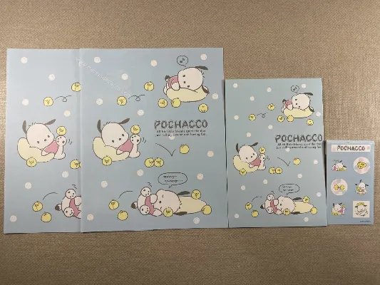Conjunto com 2 folhas e 1 envelope do Pochacco 37