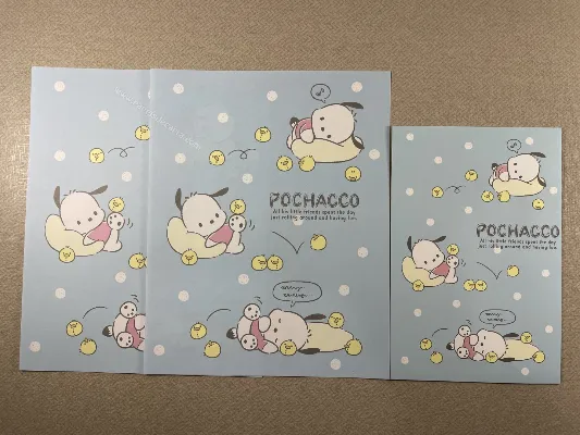 Conjunto com 2 folhas e 1 envelope do Pochacco 38