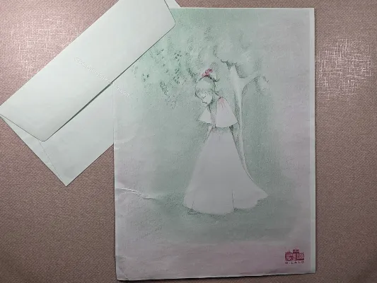 Conjunto de papel de carta antigo - 963