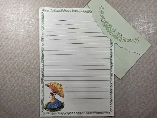 Conjunto de papel de carta antigo - 979