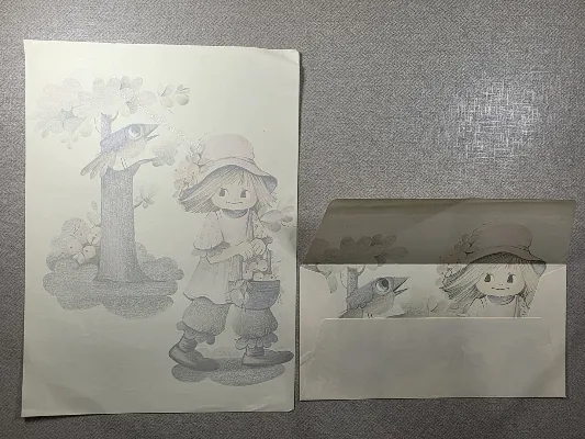 Conjunto de papel de carta antigo - 982