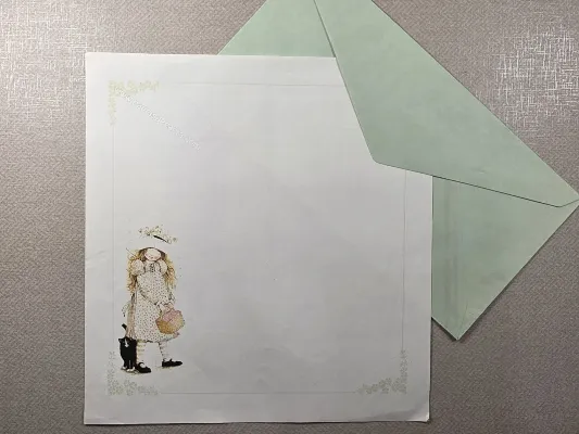 Conjunto de papel de carta antigo - 991