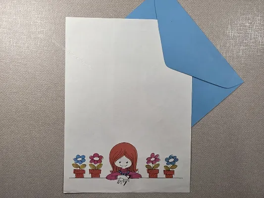 Conjunto de papel de carta antigo - 993