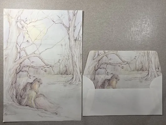 Papel de carta antigo - Coleção Julia - 06