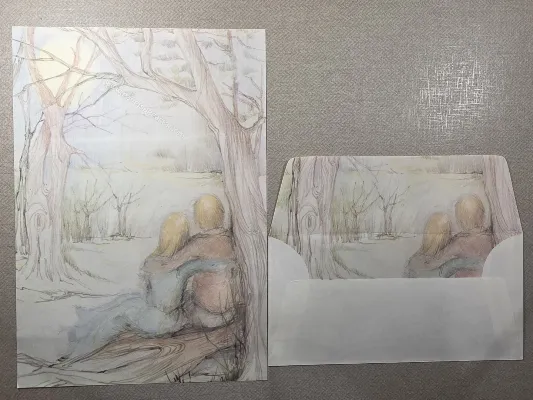 Papel de carta antigo - Coleção Julia - 07