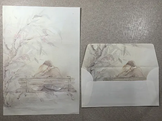 Papel de carta antigo - Coleção Julia - 08