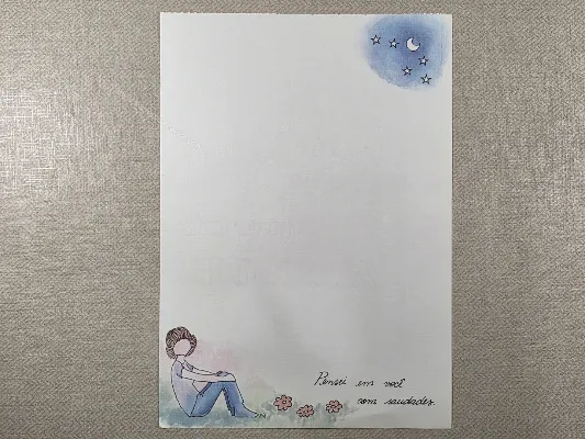 Papel de carta antigo - Coleção Bia - 06
