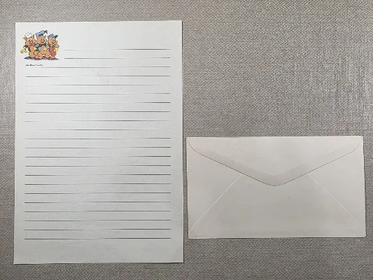 Papel de carta antigo Os três porquinhos