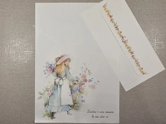 Papel de carta antigo - Coleção Julia - 43