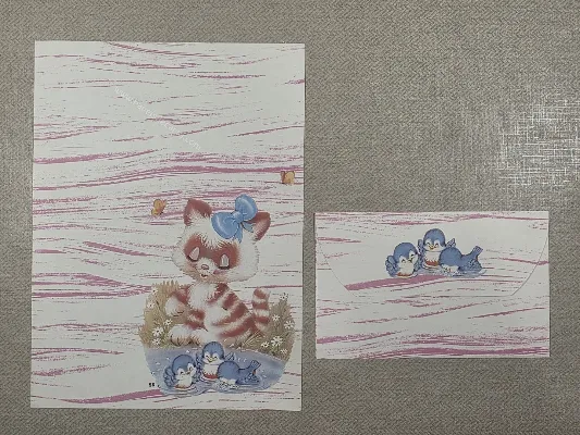 Conjunto de papel de carta antigo - 1001