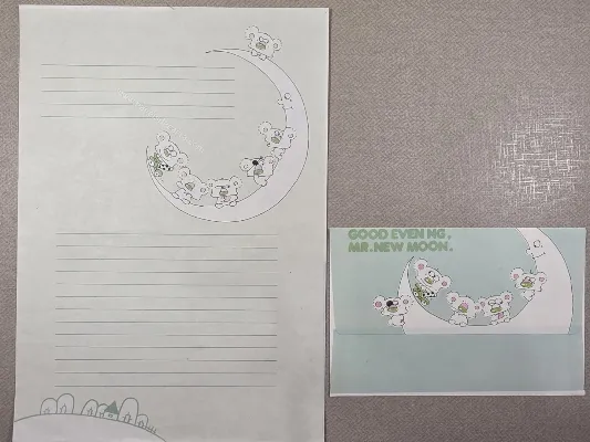 Conjunto de papel de carta antigo - 1042