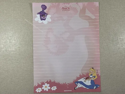 Papel de carta da Alice in Wonderland 60