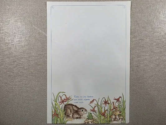 Papel de carta antigo - Bichinhos - 4137