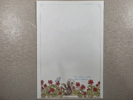 Papel de carta antigo - Bichinhos - 4138