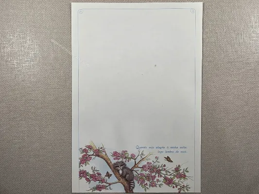 Papel de carta antigo - Bichinhos - 4139