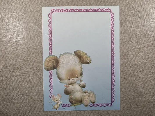 Papel de carta antigo - Bichinhos - 4164