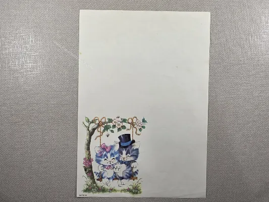 Papel de carta antigo - Bichinhos - 4171