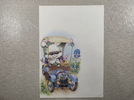 Papel de carta antigo - Bichinhos - 4176