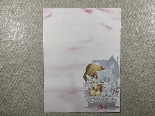 Papel de carta antigo - Bichinhos - 4204